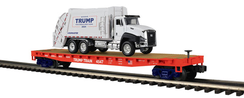 MTH # 20-95796 Donald J. Trump Flat Car with Garbage Truck