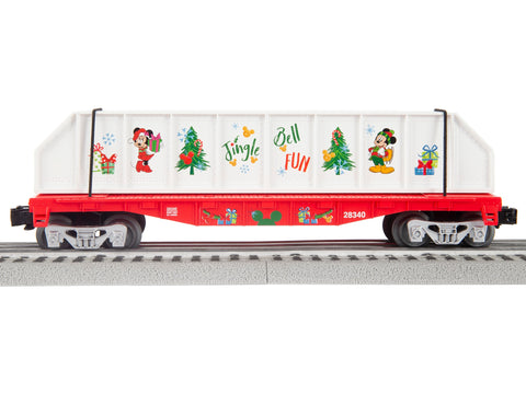 Lionel # 2128340 Mickey & Friends Christmas Flatcar with Girders