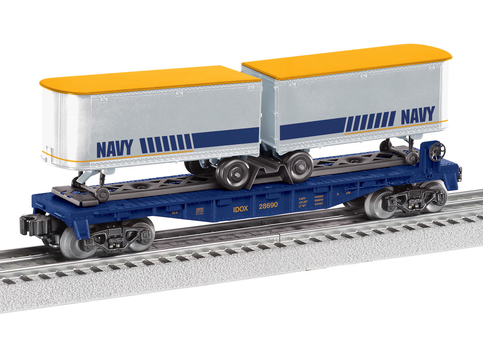 Lionel # 2508690 Navy FlatCar w Piggyback Trailers