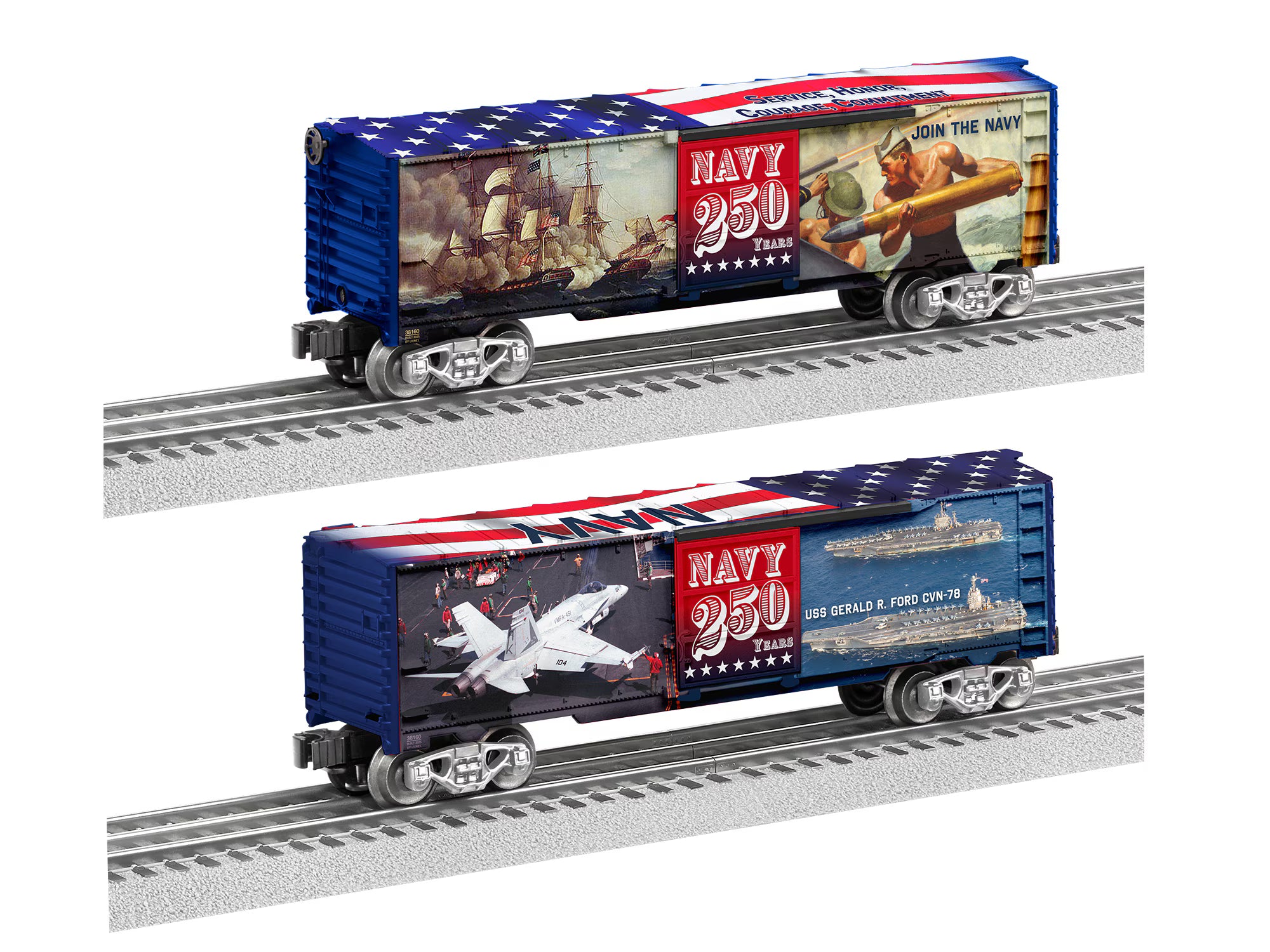 Lionel # 2538160 United States Navy 250th Anniversary MUSA Boxcar
