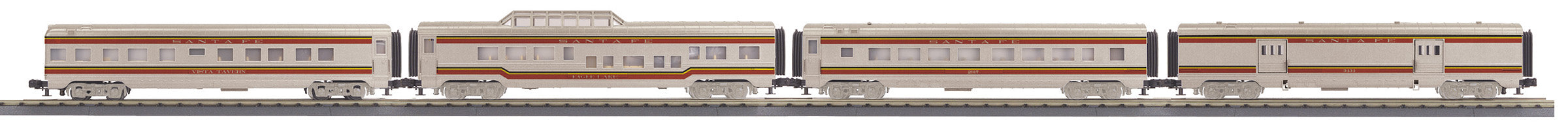 MTH # 30-68240 Santa Fe 4 Car 60' Streamlined Passenger Set