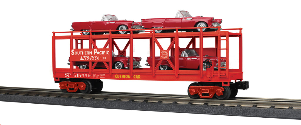 MTH # 30-76877 Southern Pacific Flat Car w (4) '55 Ford Thunderbirds