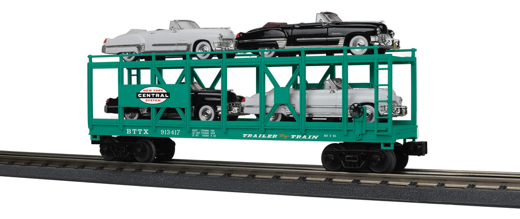 MTH # 76878 NYC Auto Carrier Flat Car w (4) '49 Cadillac Coupe De Villes