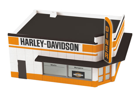 MTH # 30-90266 Harley-Davidson Single Story opposite Corner Store w/Blinking Sign