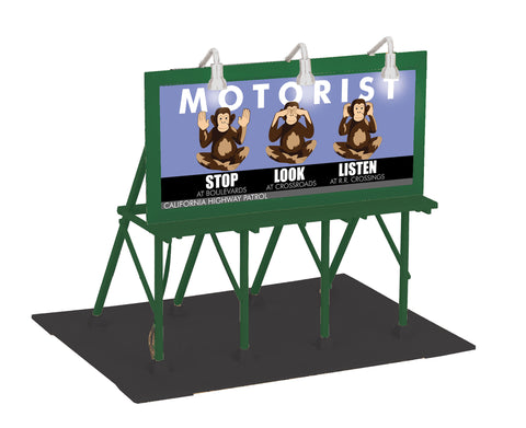 MTH # 30-90584 Lighted Billboard Stop, Look, Listen