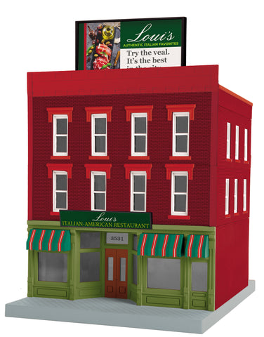 MTH # 30-90657 Louie's Italian Restaurant 3-Story City Building