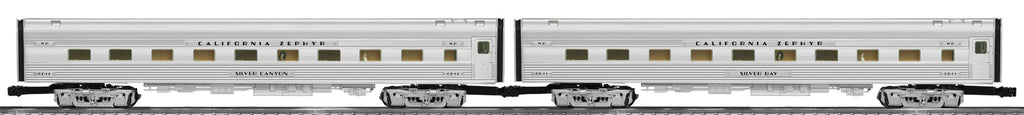 Lionel # 25727 Western Pacific "California Zephyr" 18" Aluminum Passenger Car 2 Pack