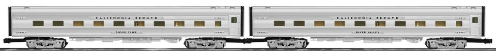 Lionel # 25731 Burlington "California Zephyr" 18" Aluminum Passenger Car 2-Pack