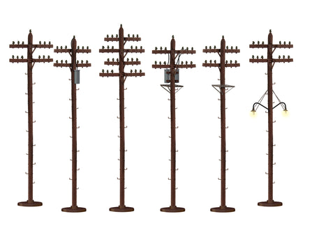 Lionel # 37939Scale Telephone Poles-Assorted 6-Pack