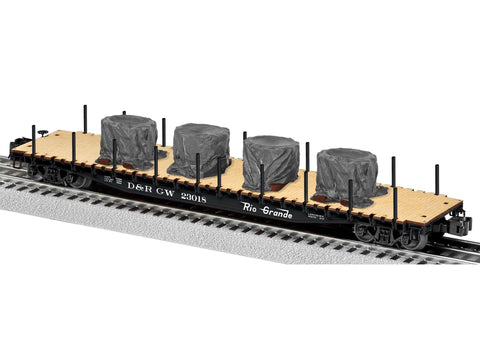 Lionel # 82704 Rio Grande Scale PS-4 Flatcar w/Tarped Load #23018