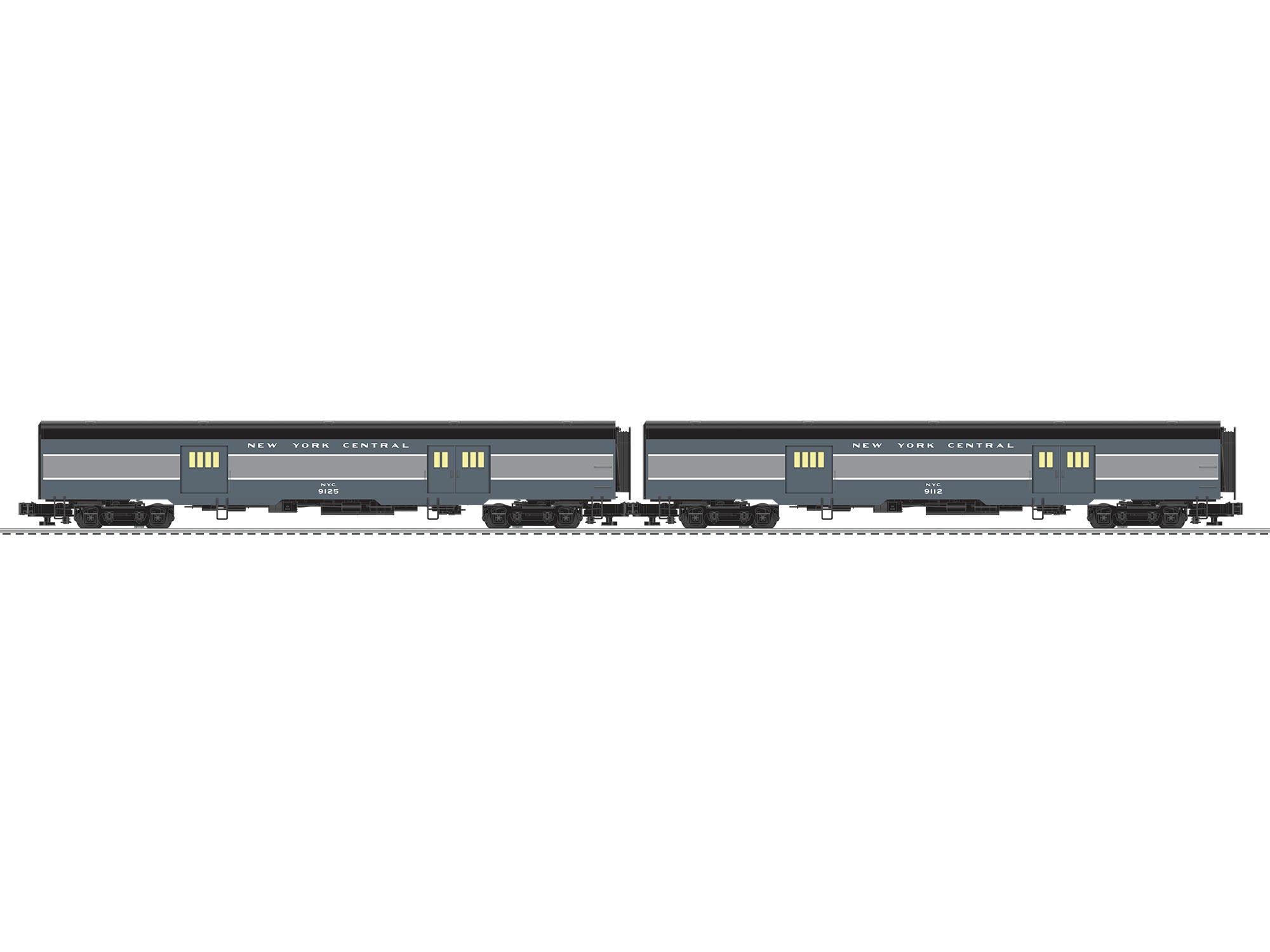 Lionel # 85327 NYC Baggage Car 2 Pack #9112,9125