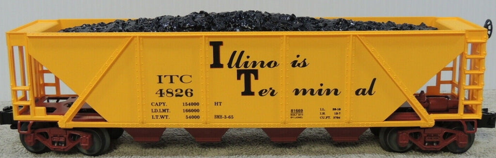 Lionel # 81669 Illinois Terminal Quad Hopper#4826