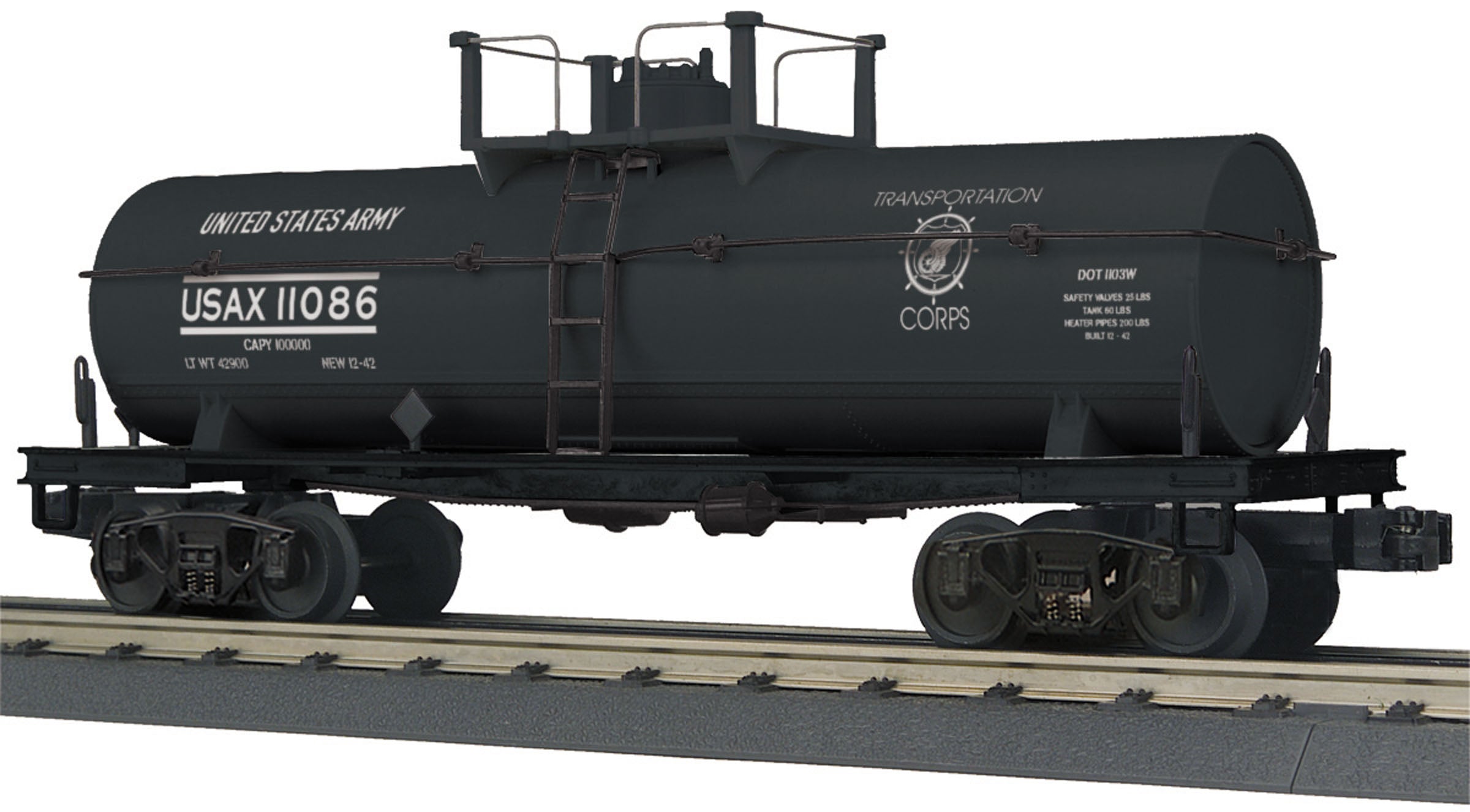 MTH # 30-73411 U.S. Army Tank Car #11086