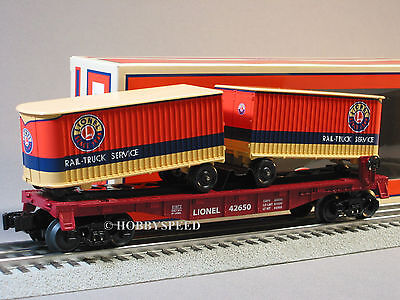 Lionel # 81672 Flatcar with Piggyback Trailers #42650