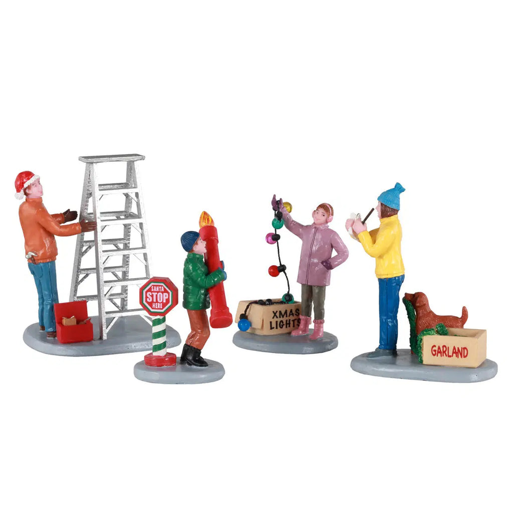 Lemax # 12030 Getting Ready To Decorate, Set Of 4