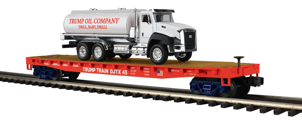 MTH # 20-95804 Donald J. Trump Flat Car w/Tanker Truck