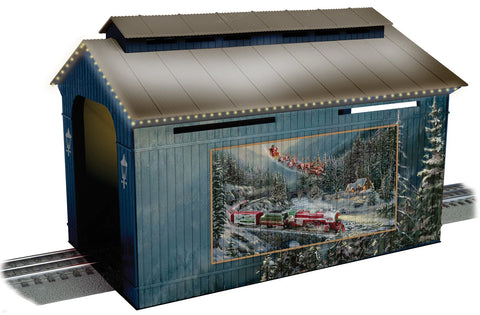 Lionel # 2429160 Thomas Kinkade Christmas Light Express Covered Bridge