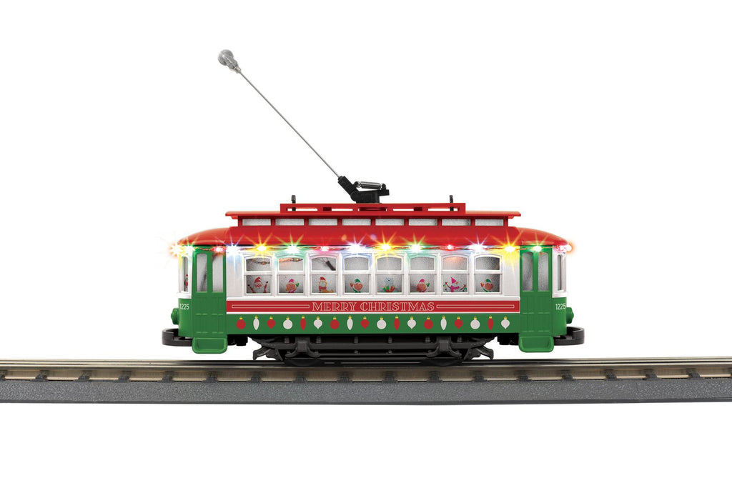 MTH # 30-5254 Christmas Bump-n-Go Trolley w/Multi-Colored LED Lights