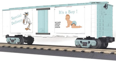 MTH # 30-74200IT'S A BOY 40' WINDOW BOX CAR