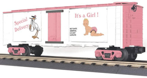 MTH # 30-74201 IT'S A GIRL 40' WINDOW BOX CAR