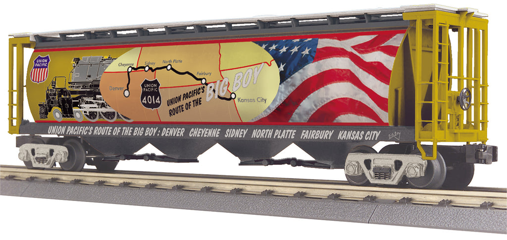 MTH # 30-75708 Union Pacific 4-Bay Cylindrical Hopper Car