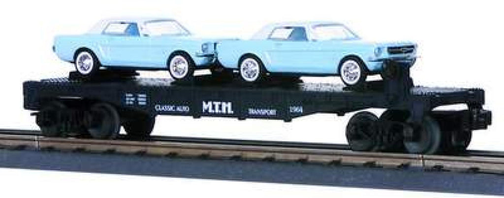 MTH # 30-7617 MTH Auto Transport Flat Car w/Ertl 64 Mustangs