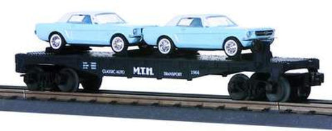 MTH # 30-7617 MTH Auto Transport Flat Car w/Ertl 64 Mustangs