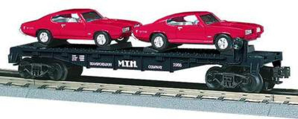 MTH # 30-7639 MTH Auto Transportation Flat Car w/ Ertl '68 GTO