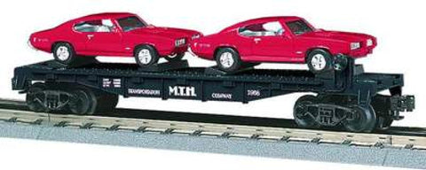 MTH # 30-7639 MTH Auto Transportation Flat Car w/ Ertl '68 GTO