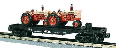 MTH # 30-7642 MTH Farm Transportation Flat Car w/Ertl Case Tractors
