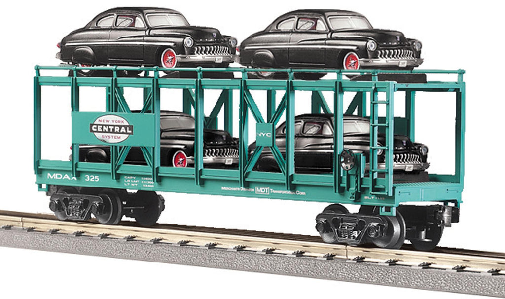 MTH # 30-7682 NYC Auto Carrier Flat Car w/ERTL '49 Mercurys