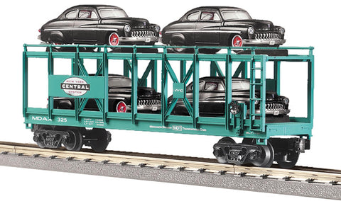 MTH # 30-7682 NYC Auto Carrier Flat Car w/ERTL '49 Mercurys