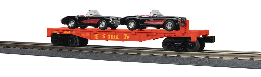 MTH # 30-76876 Santa Fe Flat Car With 2 '57 Chevy Corvettes