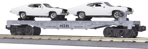 MTH # 30-7692 MTH Auto Transportation Flat Car w/Ertl '70 Ford Torino Cobra