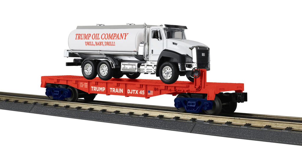 MTH # 30-76938 Donald J. Trump Flat Car w/Tanker Truck