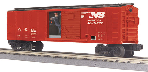 MTH # 30-79515 NorfolkSouthern Operating Box Car w/Signal Man