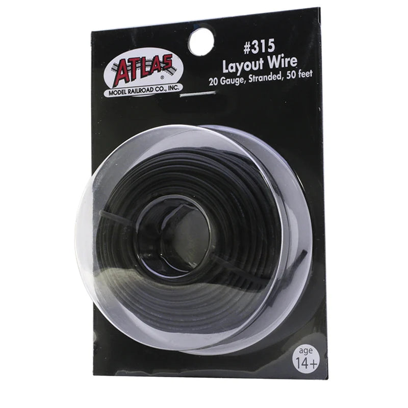 Atlas # 0315 20Gauge,Stranded,50 Feet Layout Wire/Black