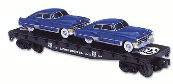 Lionel # 17560 FlatCar w/2 Route 66 Sedans