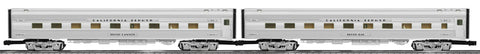 Lionel # 25727 Western Pacific "California Zephyr" 18" Aluminum Passenger Car 2 Pack