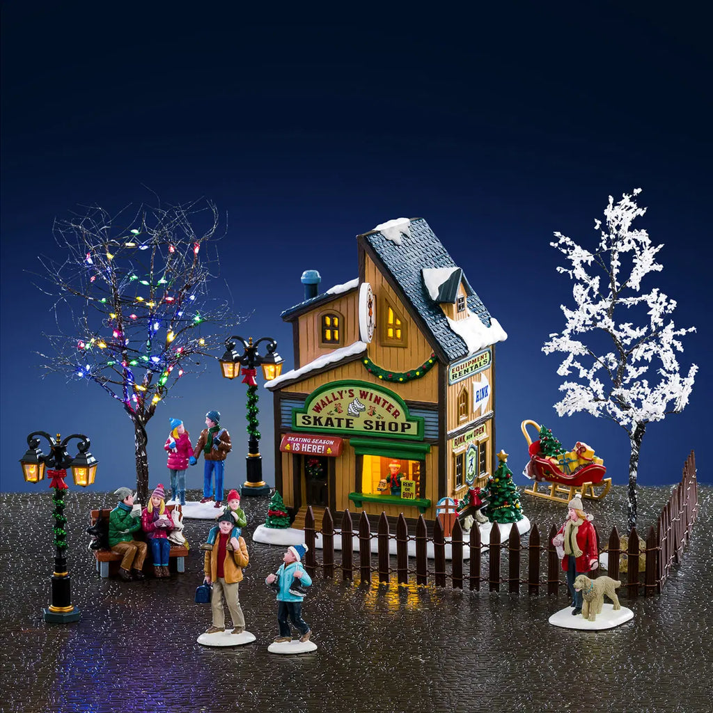 Lemax # 66711 Wally's Winter Skate Shop Set