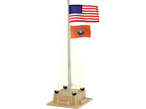 Lionel # 84307 Illuminated Flagpole w/ Flag