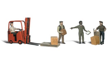 Woodland Scenics # A2744 Workers With Forklift