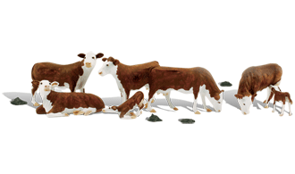 Woodland Scenics # A2767 O Scale Hereford Cows