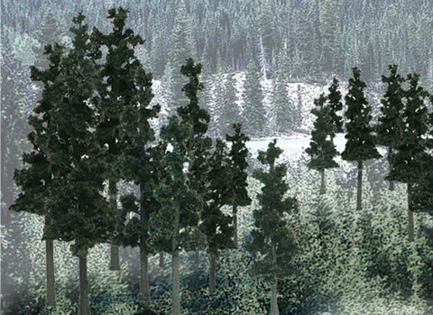 Woodland Scenics # TR1581 Pine Trees Conifer Colors