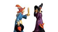 Lemax Spooky Town # 72490 Black Cat Millinery, Set Of 2