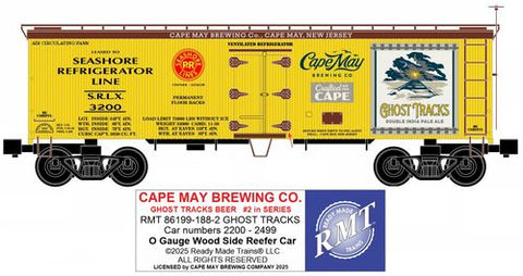 RMT # 86199-188-2 Cape May Brewing Ghost Tracks Beer 36ft Wood Side Reefer Car