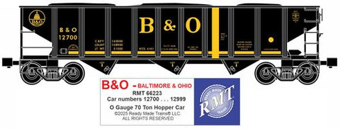 RMT # 66223 N&O Balt & Ohio 3-Bay Coal Hopper Car