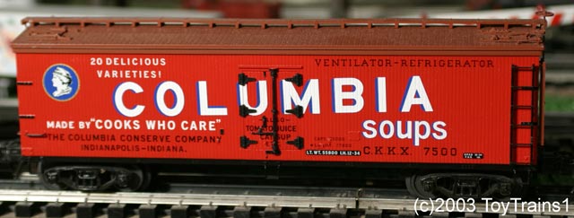 Atlas # 6726-2 Columbia Soup Woodside Refrigerator Car