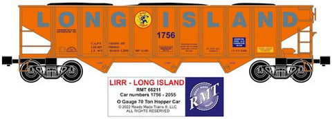 RMT # 66211 LIRR-LONG ISLAND 3-Bay Coal Hopper Car