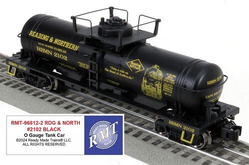RMT # 96812-2 READING & NORTHERN /#2102-BLACK SINGLE DOME TANK CAR